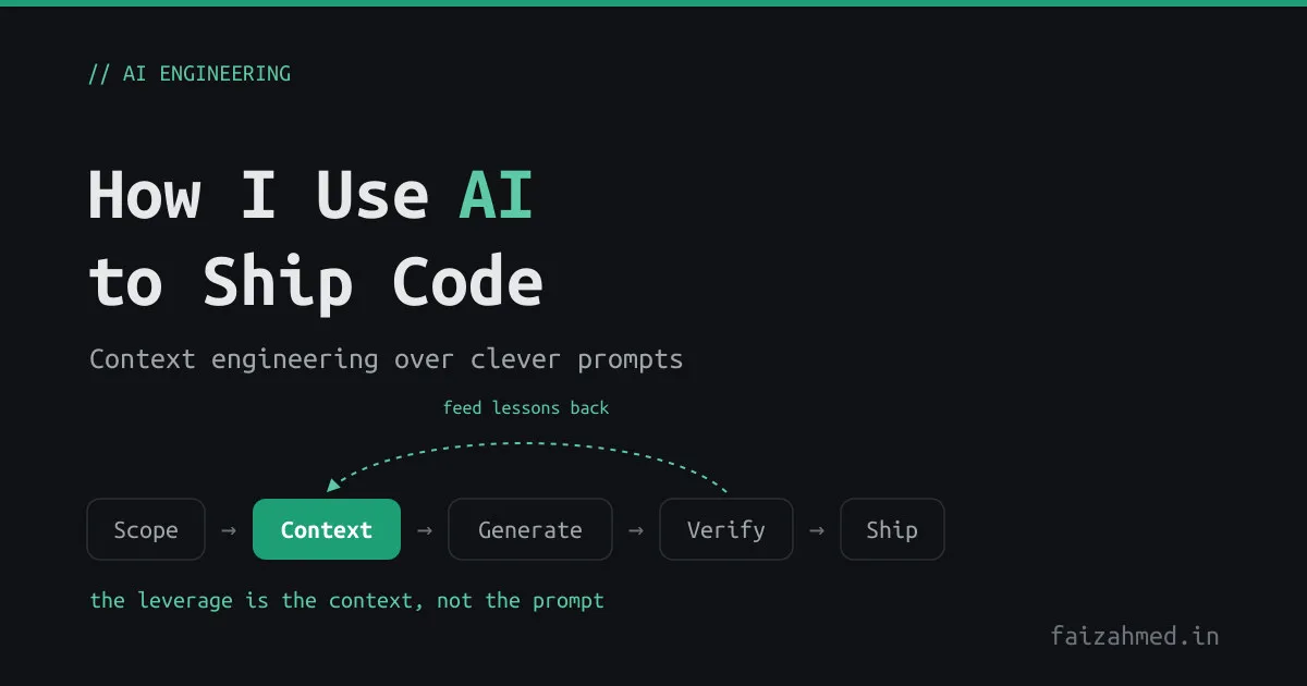 How I Actually Use AI to Ship Code: Context Engineering Over Clever Prompts