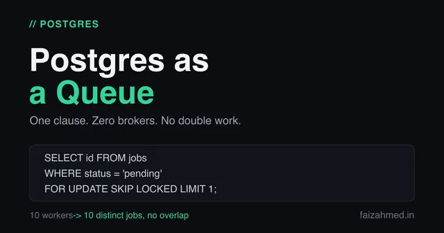 Postgres as a Queue with SKIP LOCKED